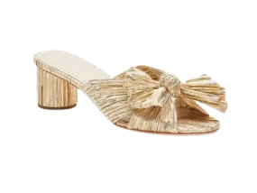 Loeffler Randall Emilia Pleated Knot Heel Gold