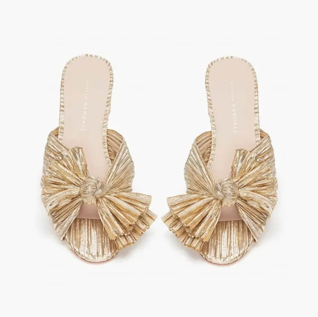 Loeffler Randall Emilia Pleated Knot Heel Gold