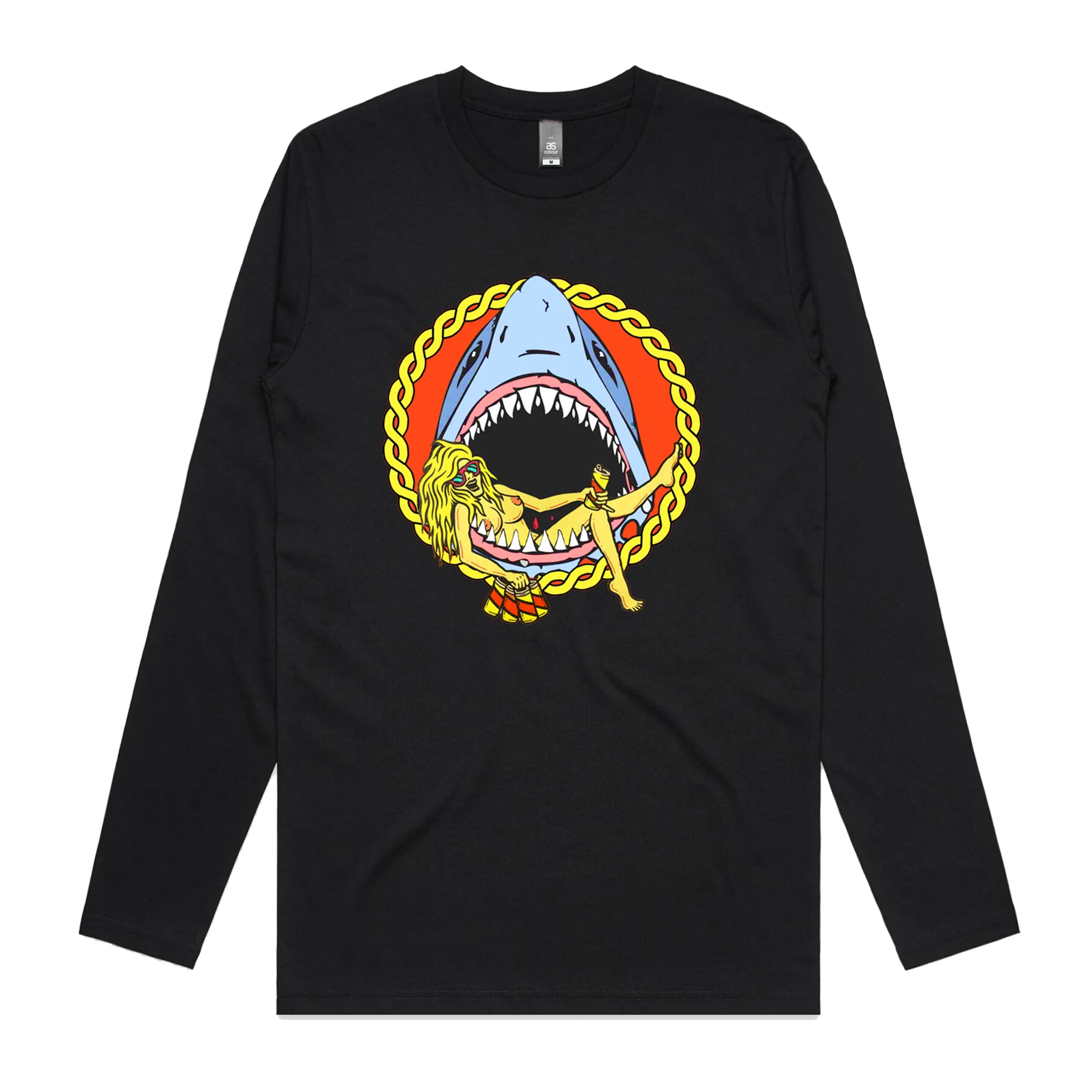 Long Sleeve Shark Print Top