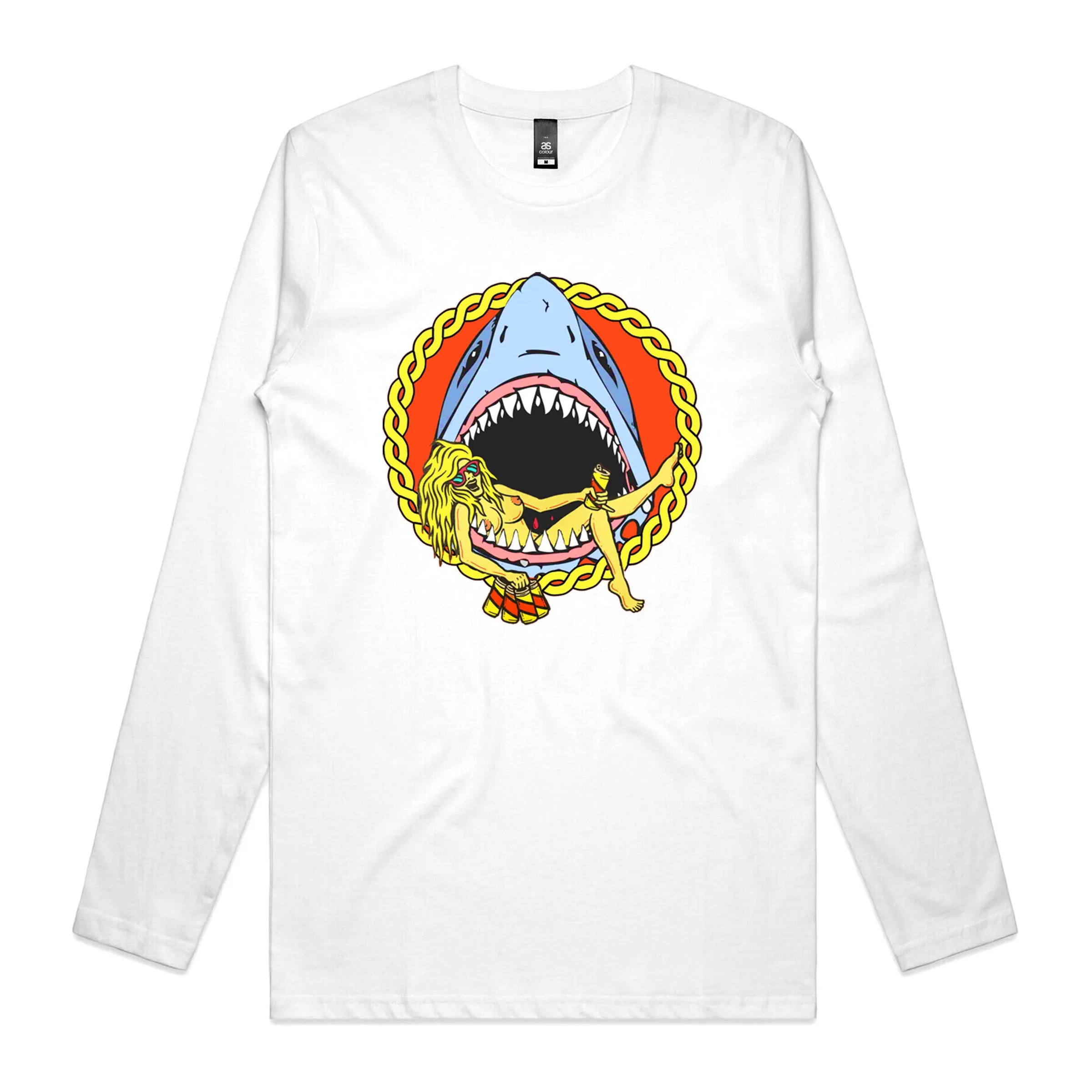 Long Sleeve Shark Print Top