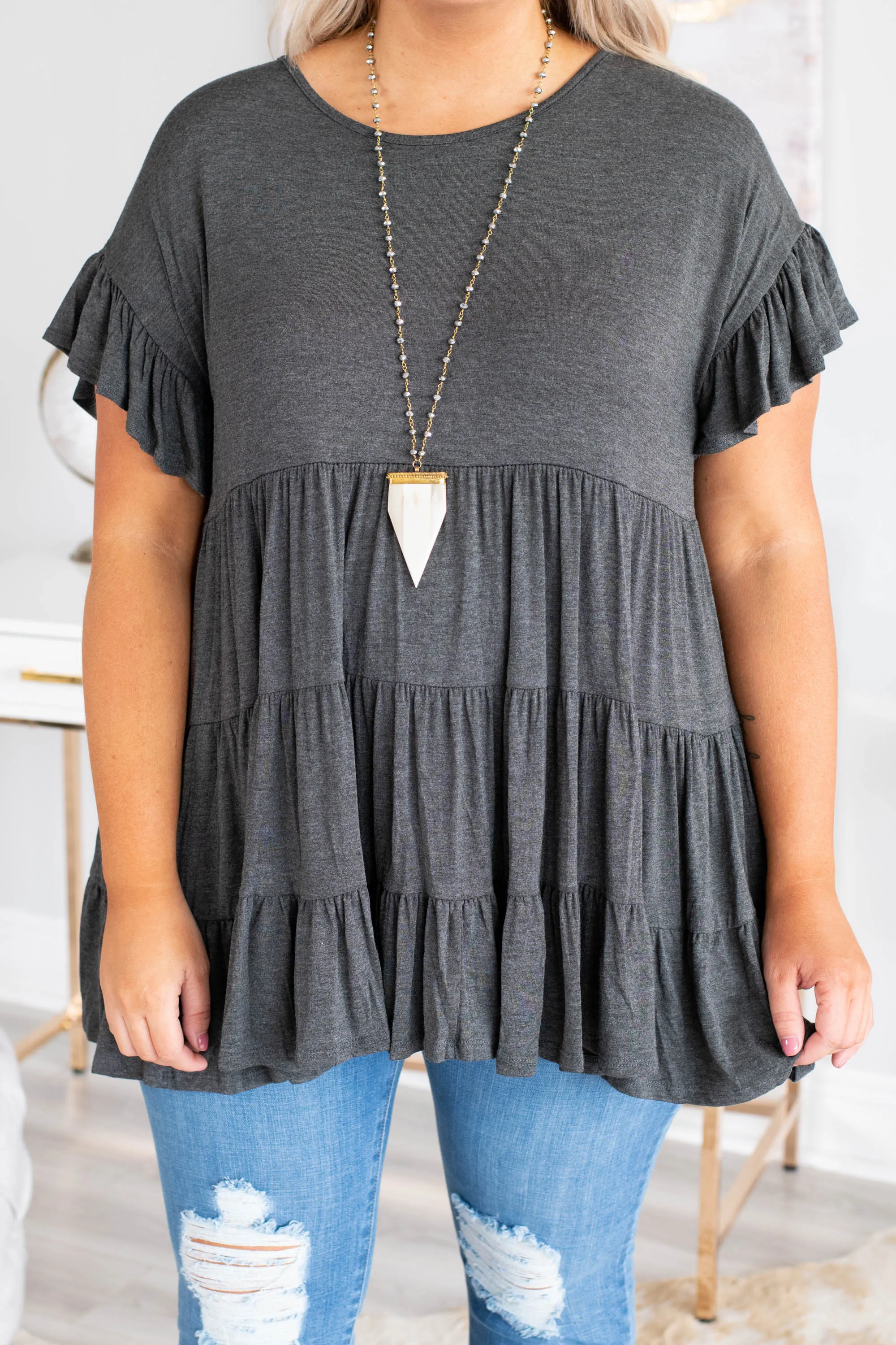 Charcoal Tunic with Love And Honey Design