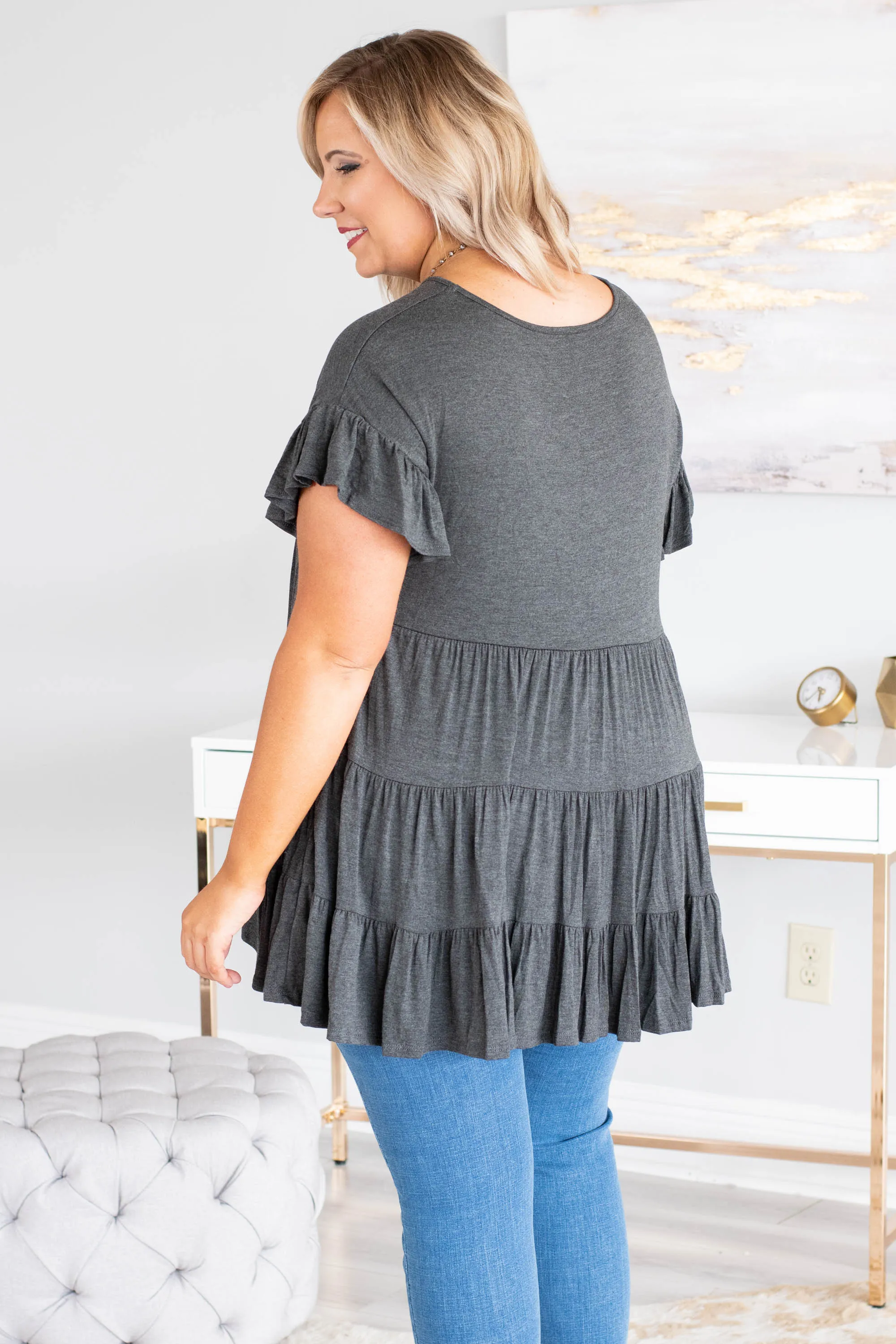 Charcoal Tunic with Love And Honey Design