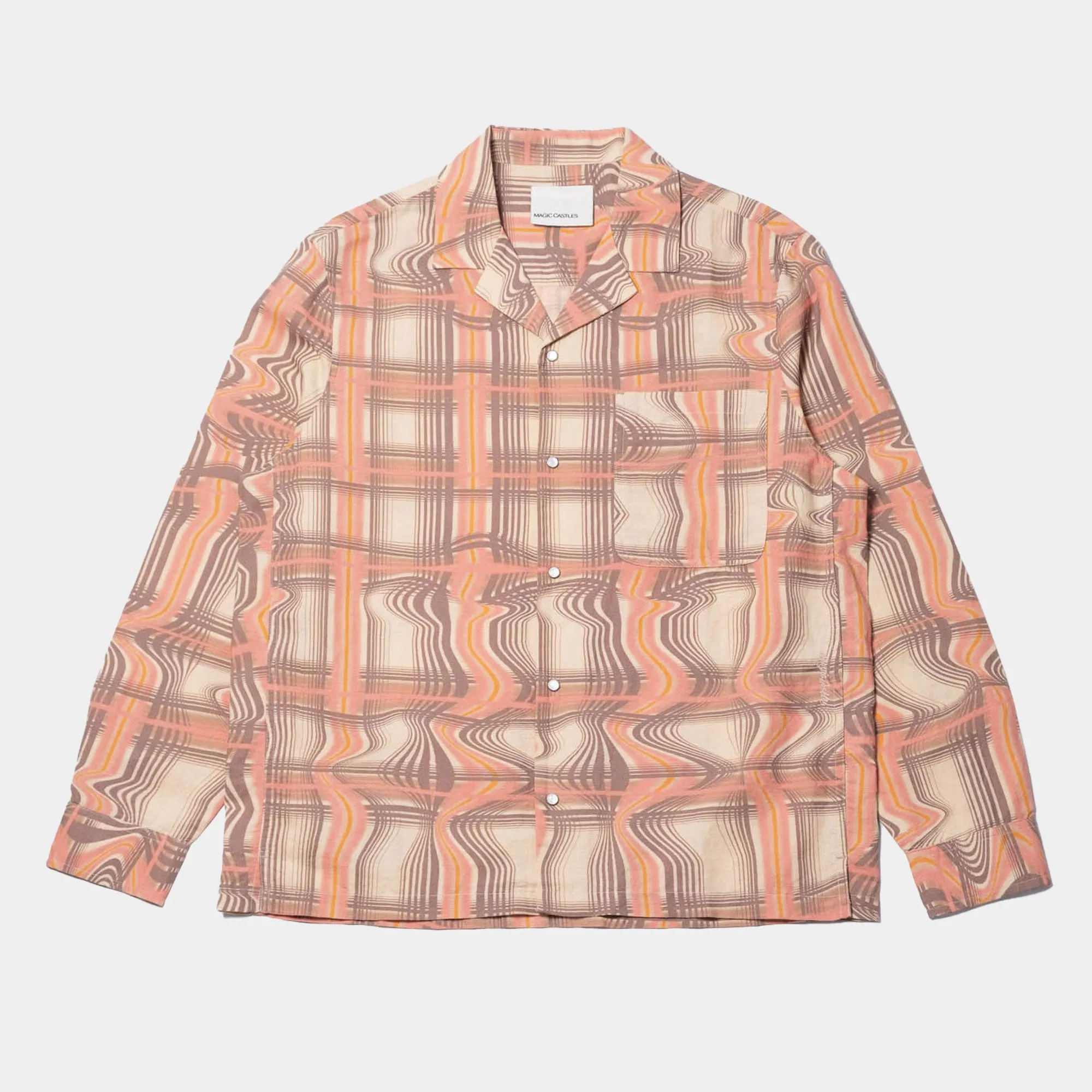 Magic Castles Wave LS Shirt - Warped Check Print