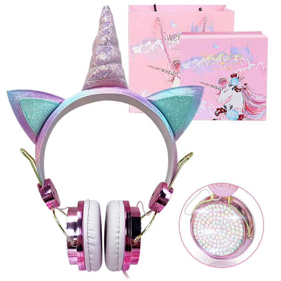 Magical Girl Anime Unicorn Wired Headphones