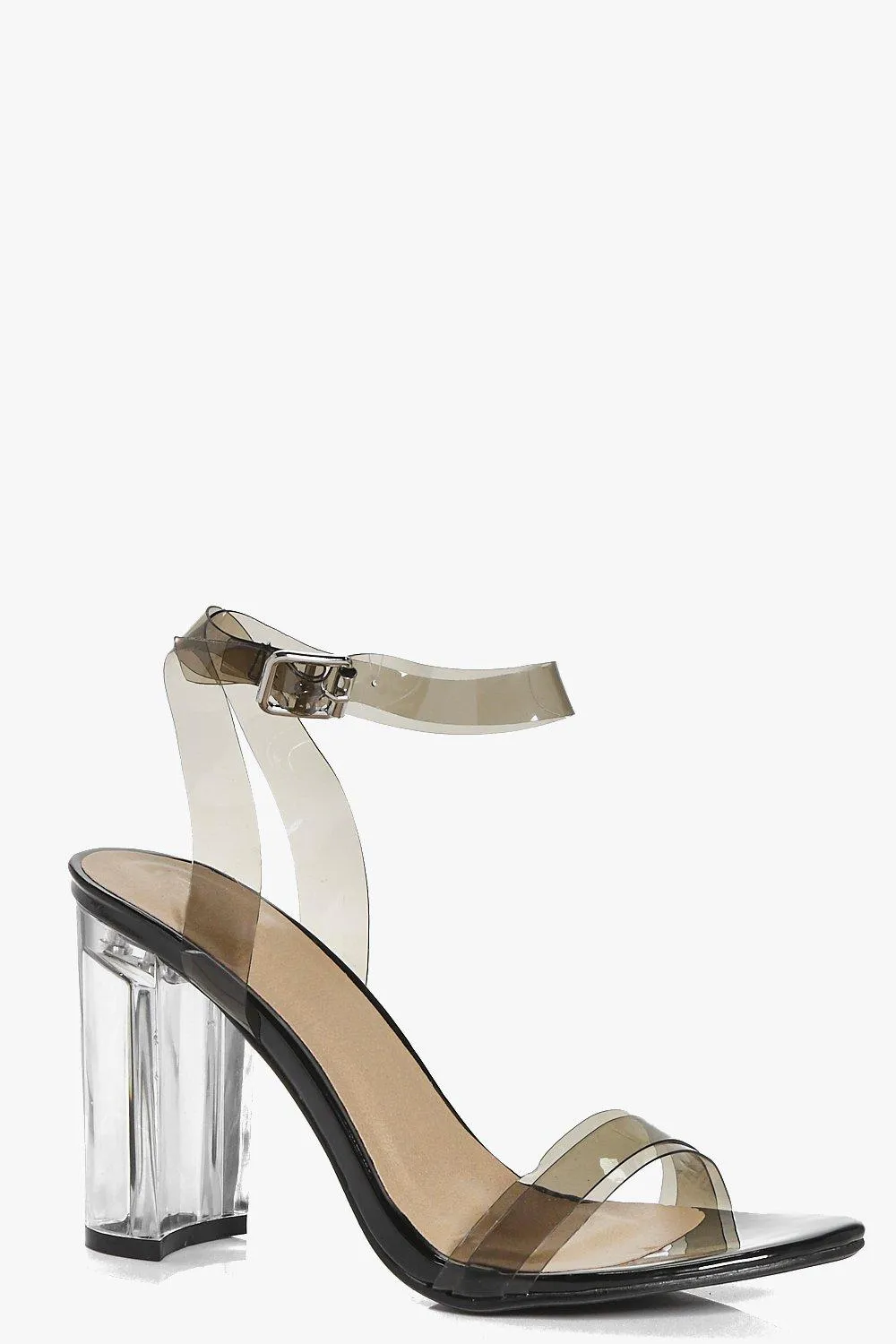 Maisy Two Part Clear Block Heel