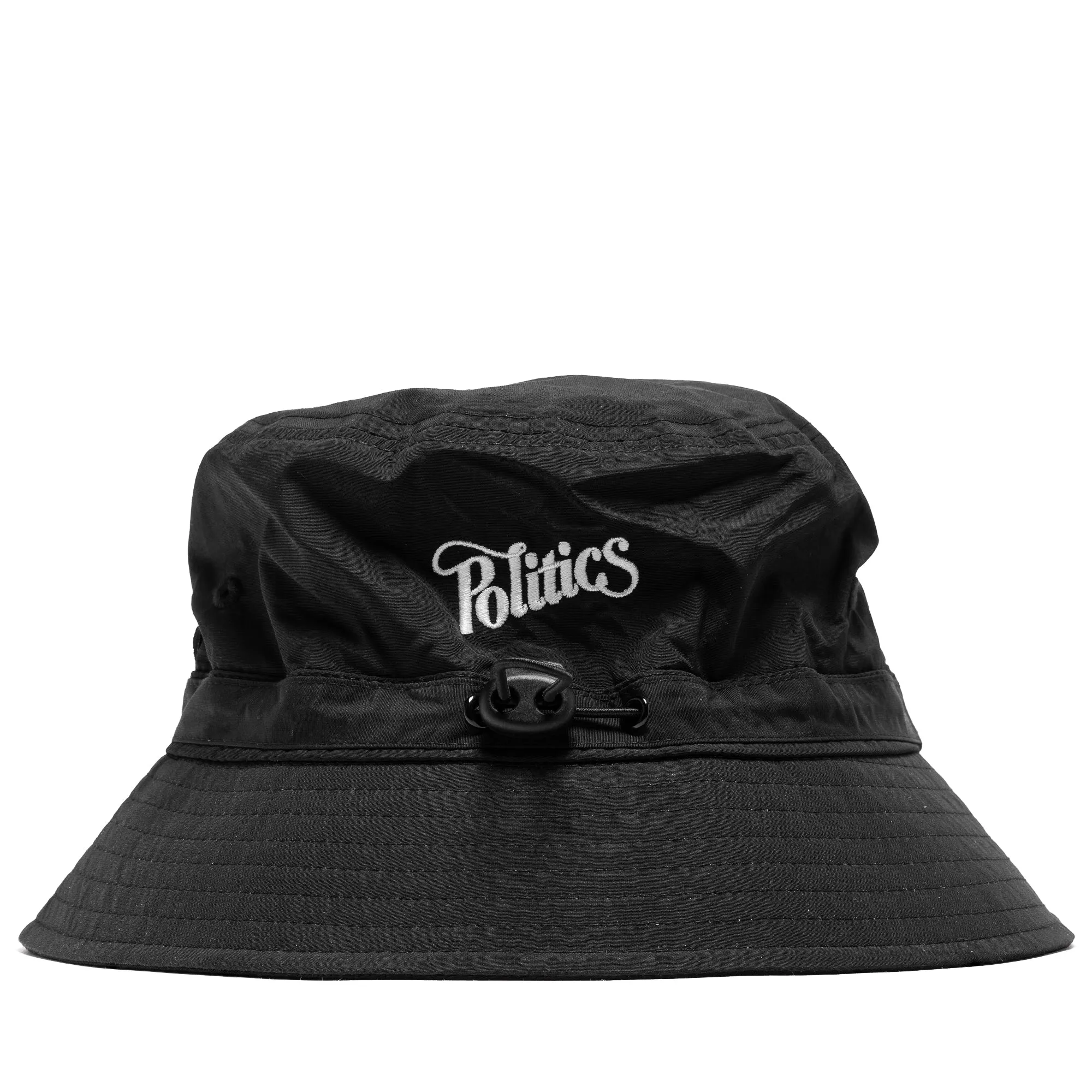 Malbon Golf x Politics Nylon Bucket Hat - Black