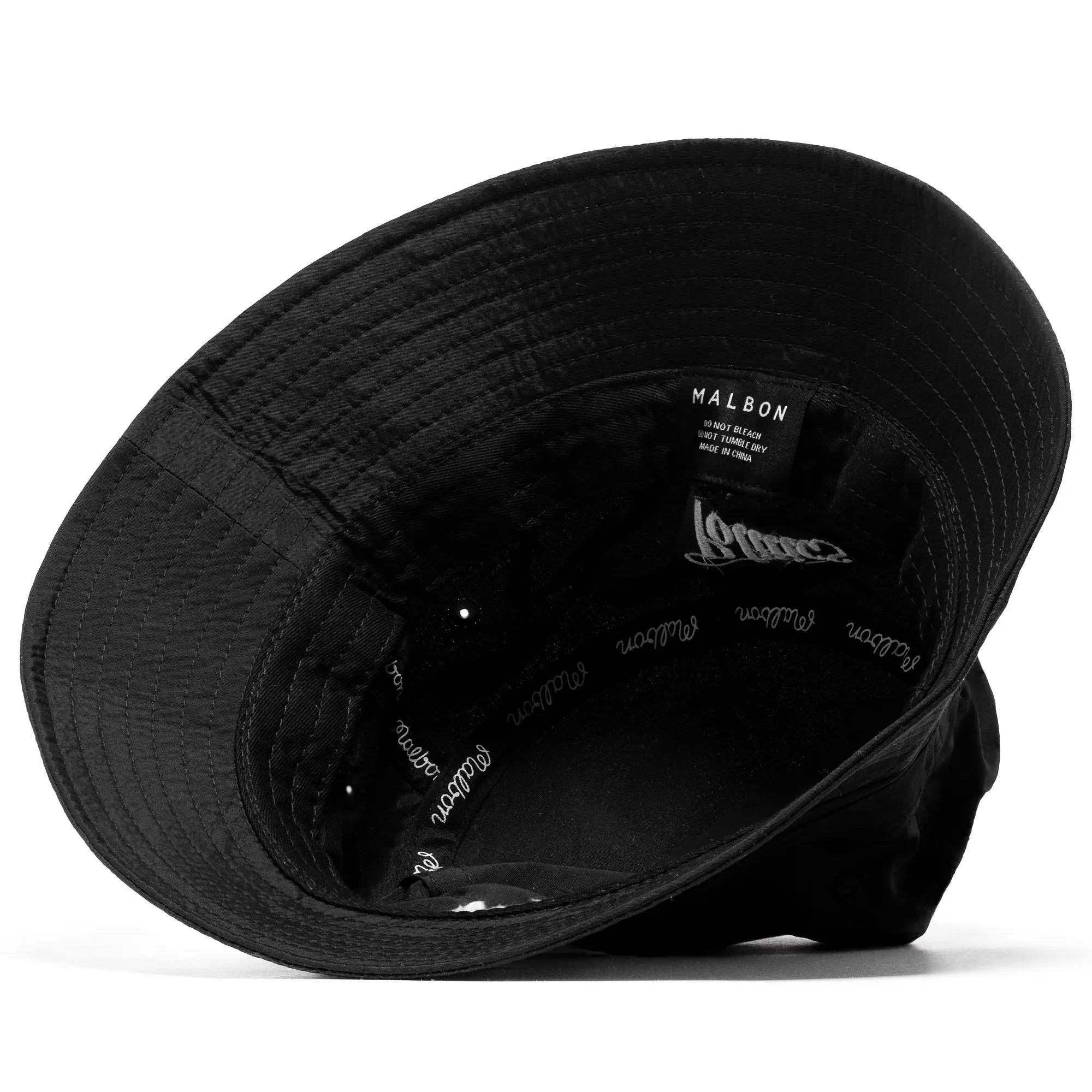 Malbon Golf x Politics Nylon Bucket Hat - Black