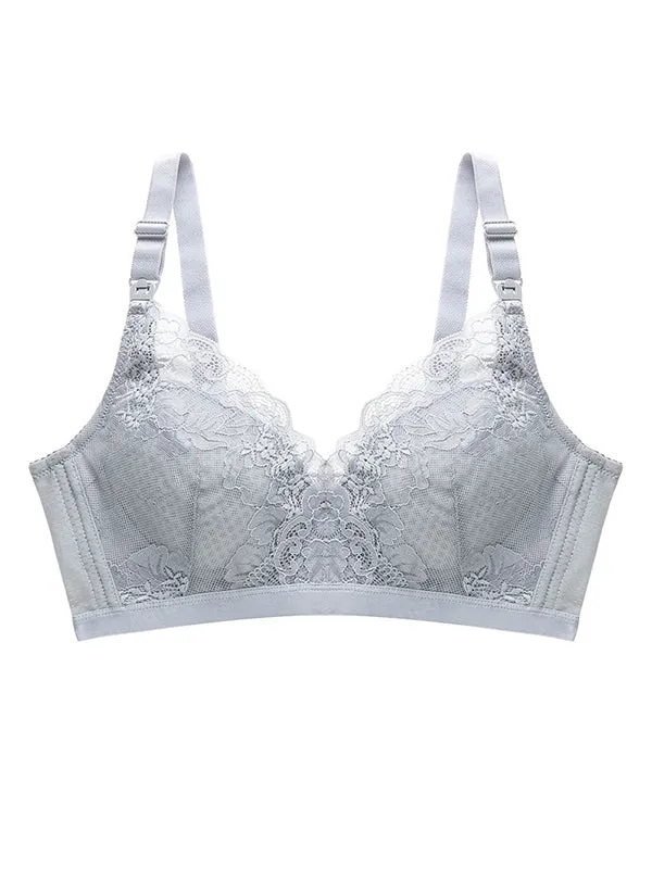 Mamnfancy Lace Nursing Bra with Adjustable Straps and Wire-Free Design