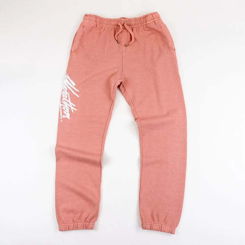 Marathon Script Signature Joggers - Salmon/White