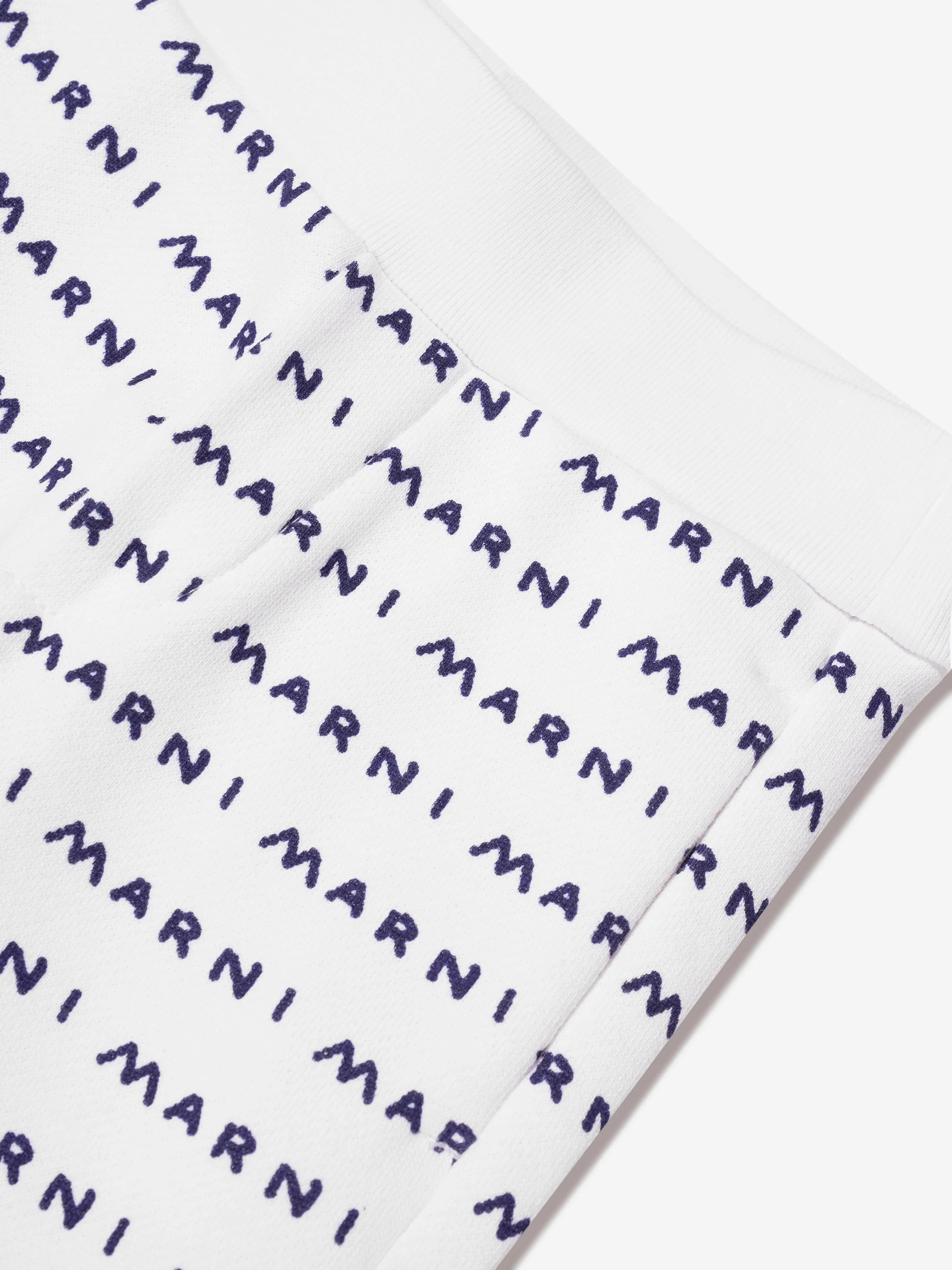 MARNI Baby Logo Print Joggers in White