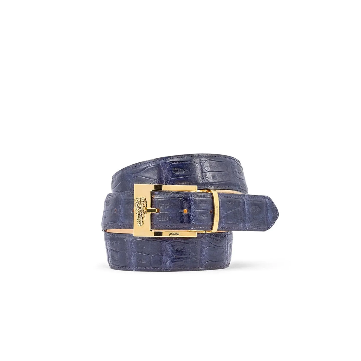 Mauri 0100/35 Men's Navy Exotic Crocodile Belt (MAB1038)