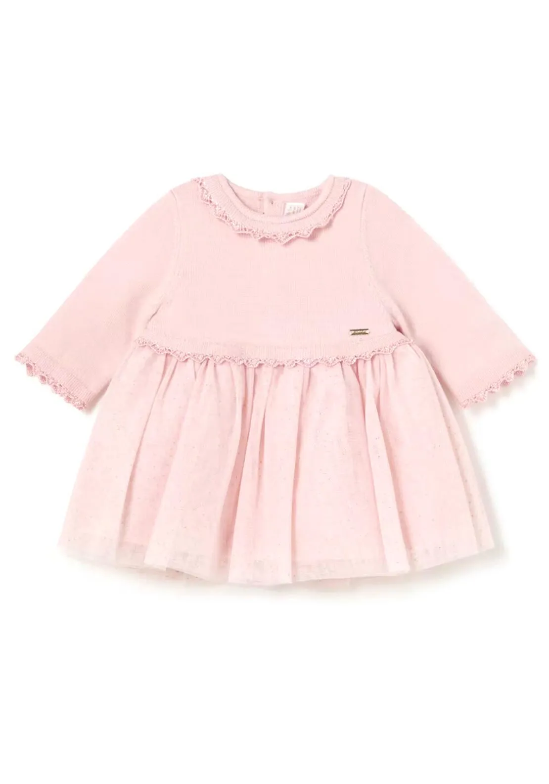 Mayoral Baby Girl Knit Tulle Dress, Pink