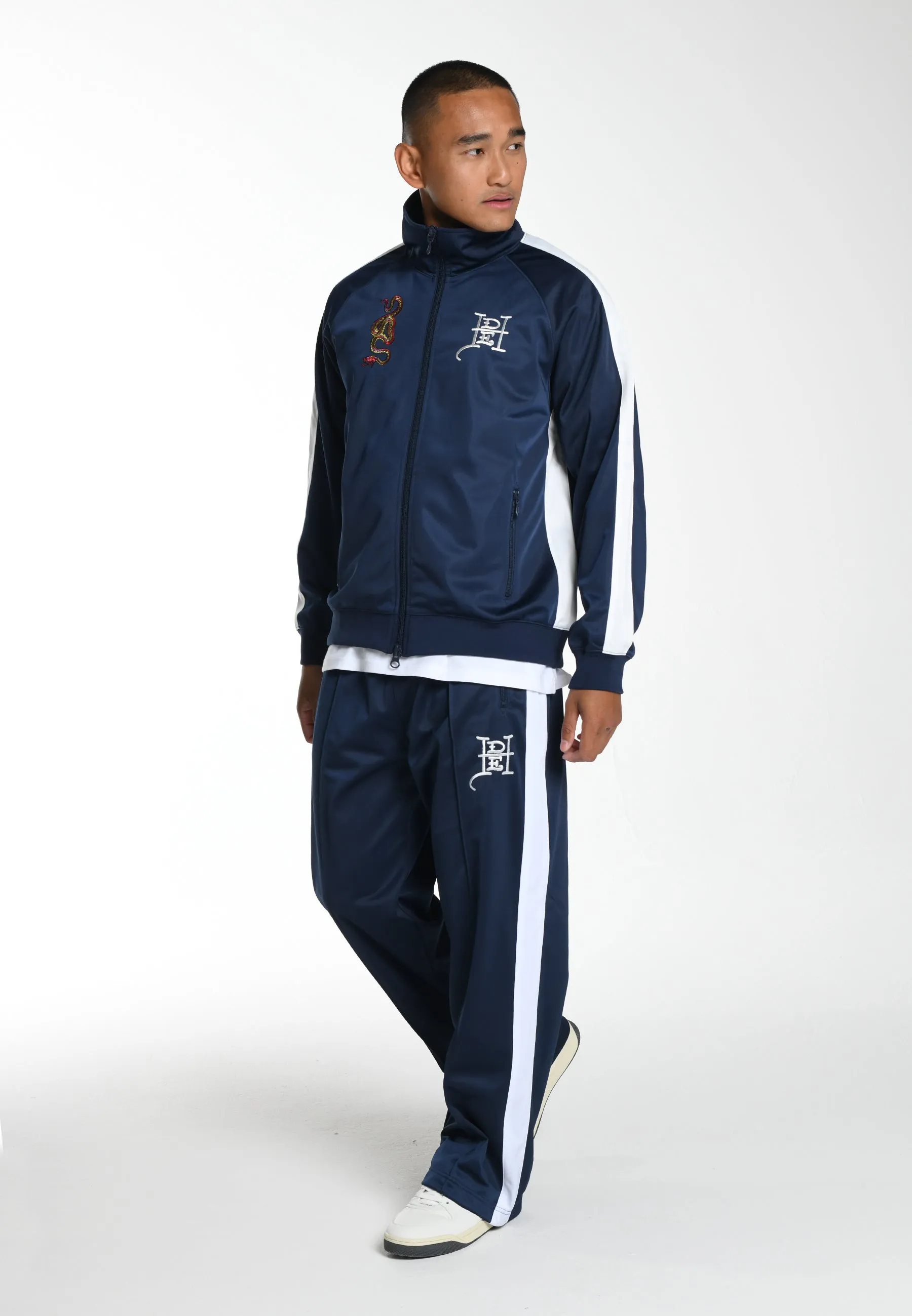 Mens Big Drag Tricot Tracksuit Joggers - Navy