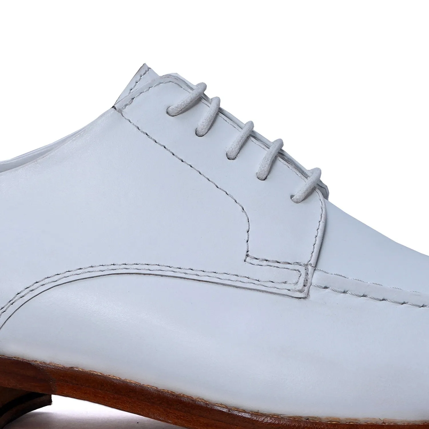 Men's Dress Formal Shoes in White Leather