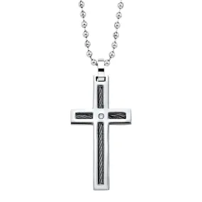 Men's Diamond Cross Steel