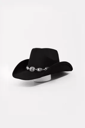 Metal Trim Cowboy Hat with Fame Style