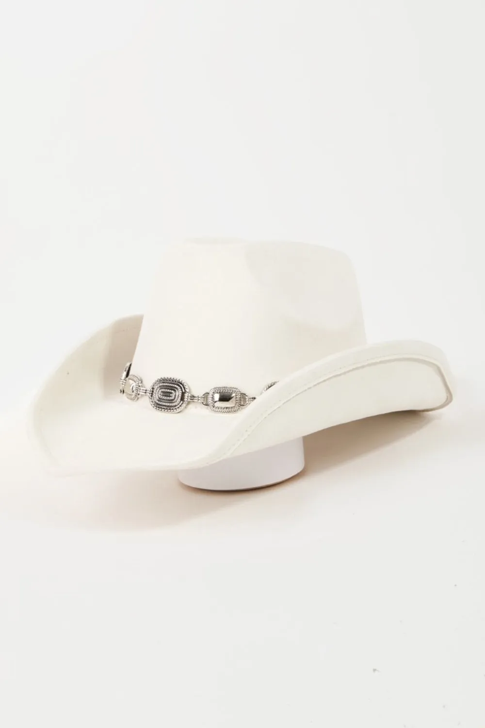 Metal Trim Cowboy Hat with Fame Style