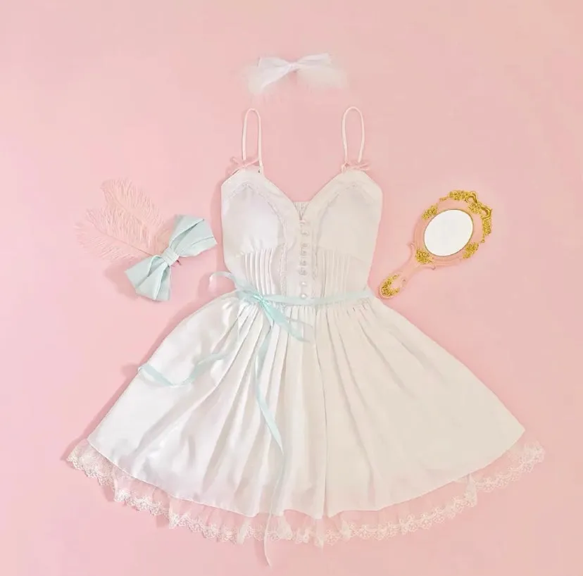 Mint White Fairy Petit Girl Dress