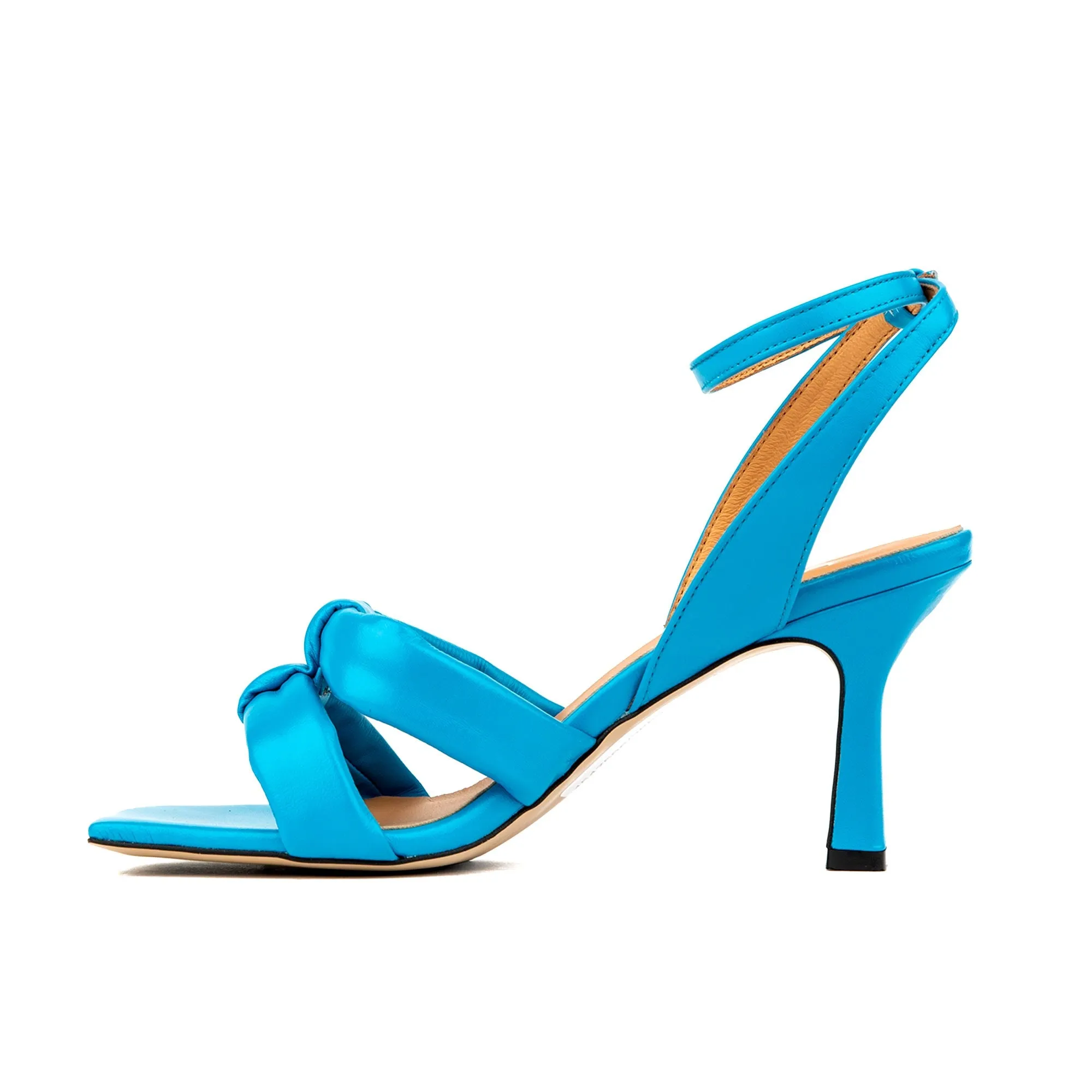 MOLLY MIAMI BLUE - Women's leather strappy heel sandal in blue