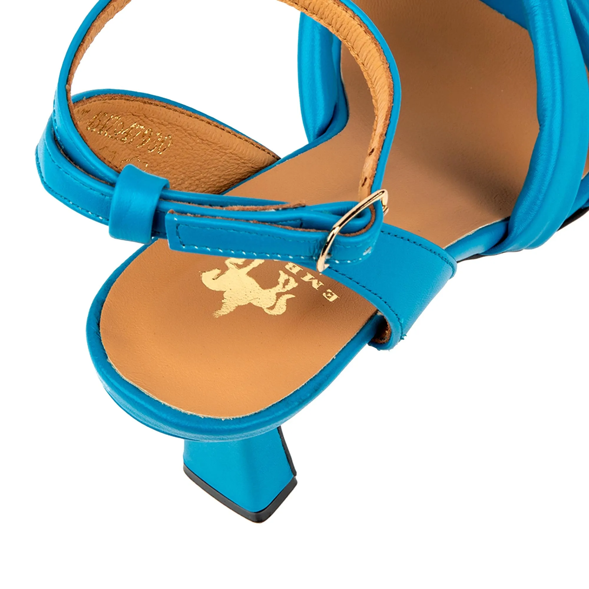 MOLLY MIAMI BLUE - Women's leather strappy heel sandal in blue