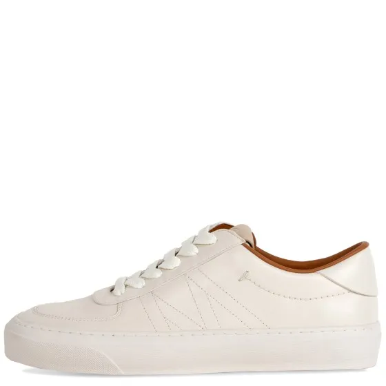 Moncler White Leather Trainer - Monclub Stitched