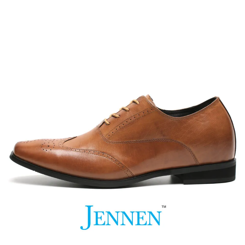 Mr. Gounod Light Brown 7cm | 2.8 inches Taller Business Shoes for Men