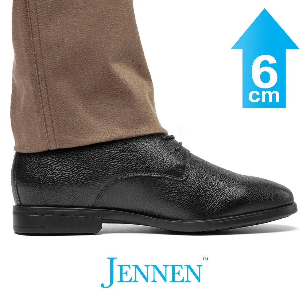 Mr. Kennedy 6cm | 2.4 inches Taller Black Lace Up Dress Shoes for Men