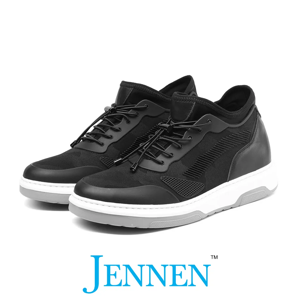 Mr. Munch 6cm | 2.4 inches Taller Black Sport Style Elevator Shoes for Men