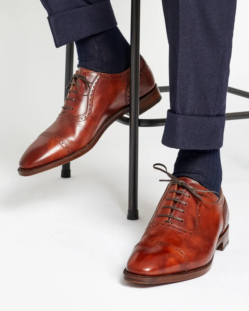 Museum Cognac Brogue Oxford Dress Shoe