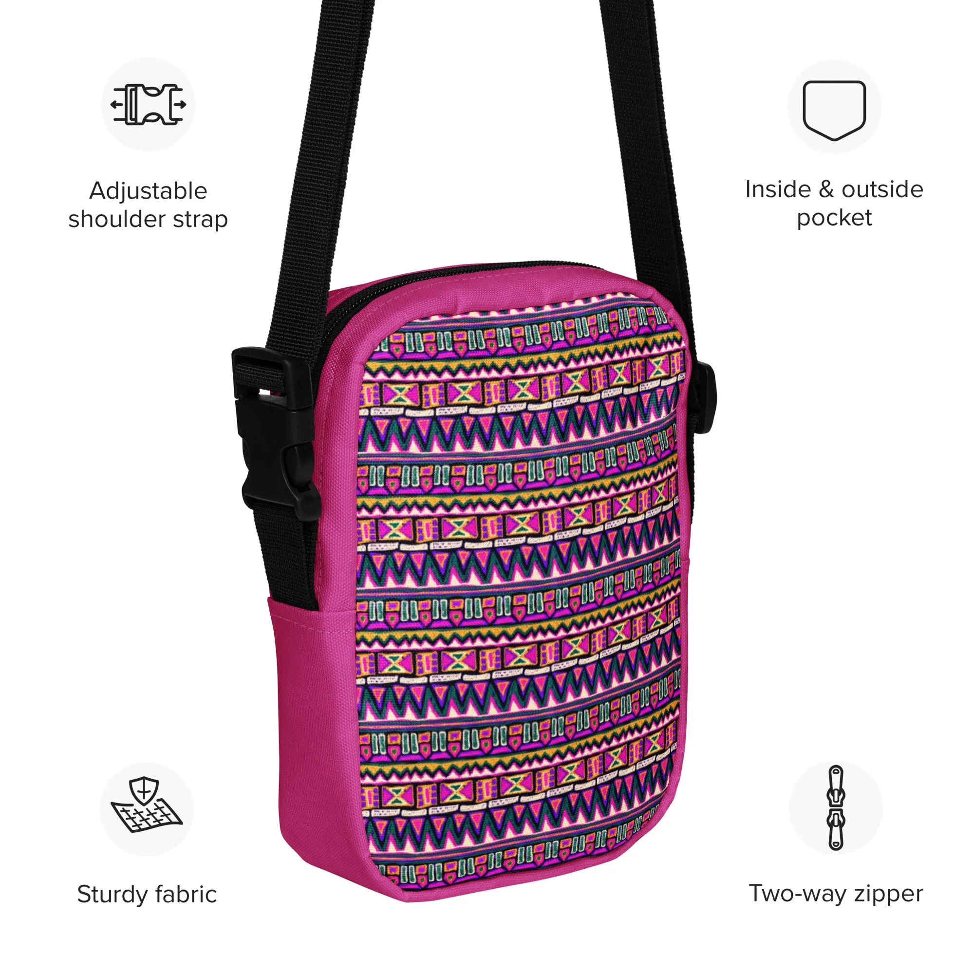 Native American Inspired Pattern Utility Crossbody Bag