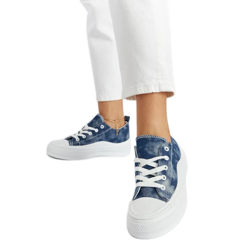 Navy blue Blais platform sneakers