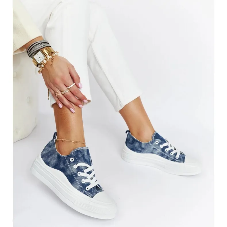 Navy blue Blais platform sneakers