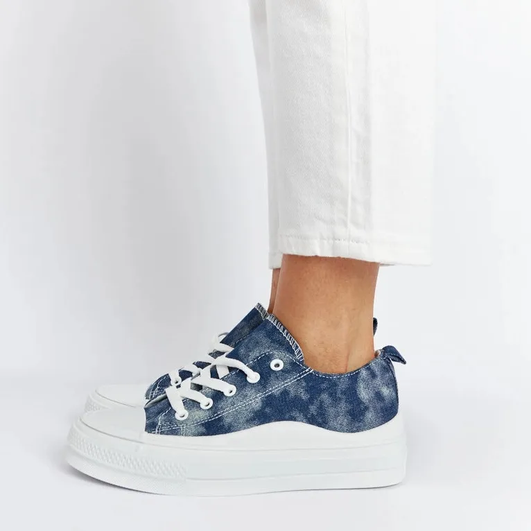 Navy blue Blais platform sneakers