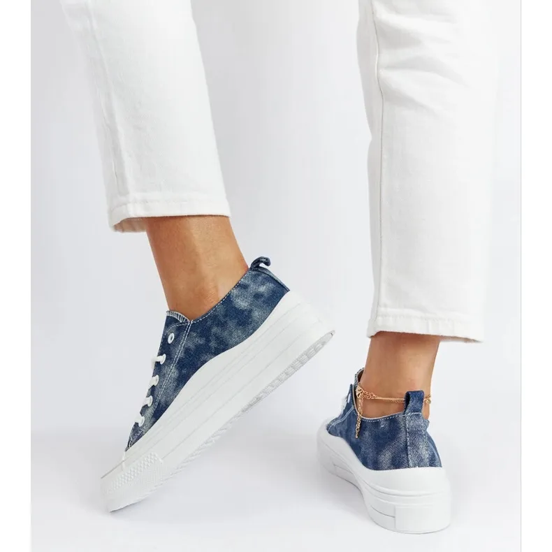 Navy blue Blais platform sneakers