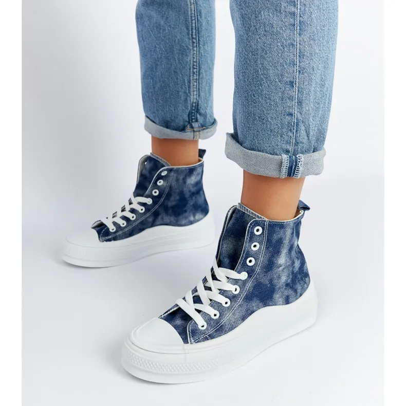 Navy blue Vicente platform sneakers