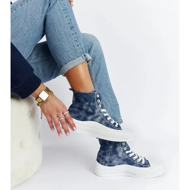 Navy blue Vicente platform sneakers