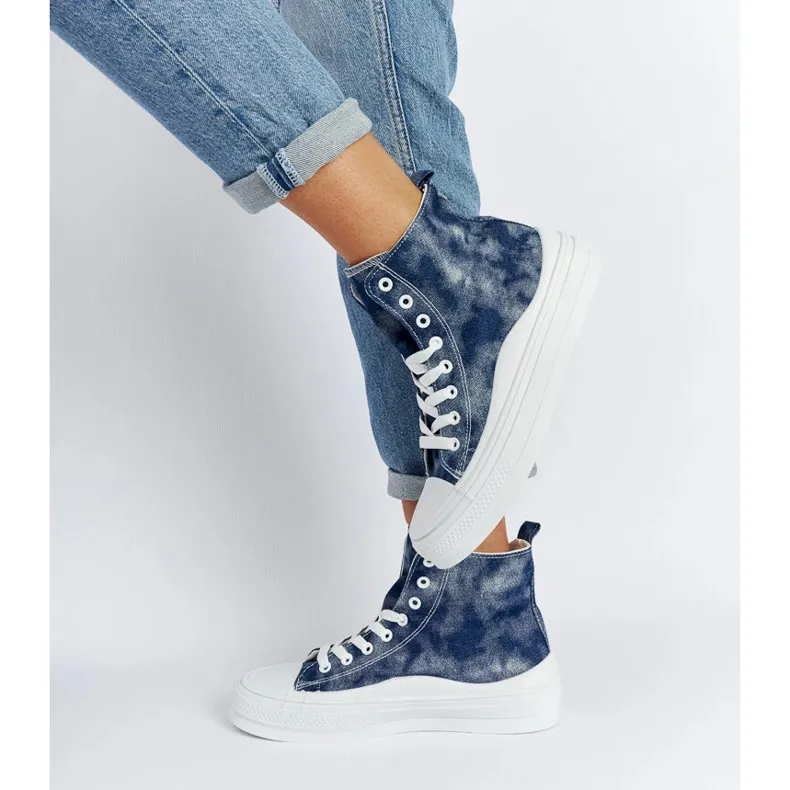 Navy blue Vicente platform sneakers