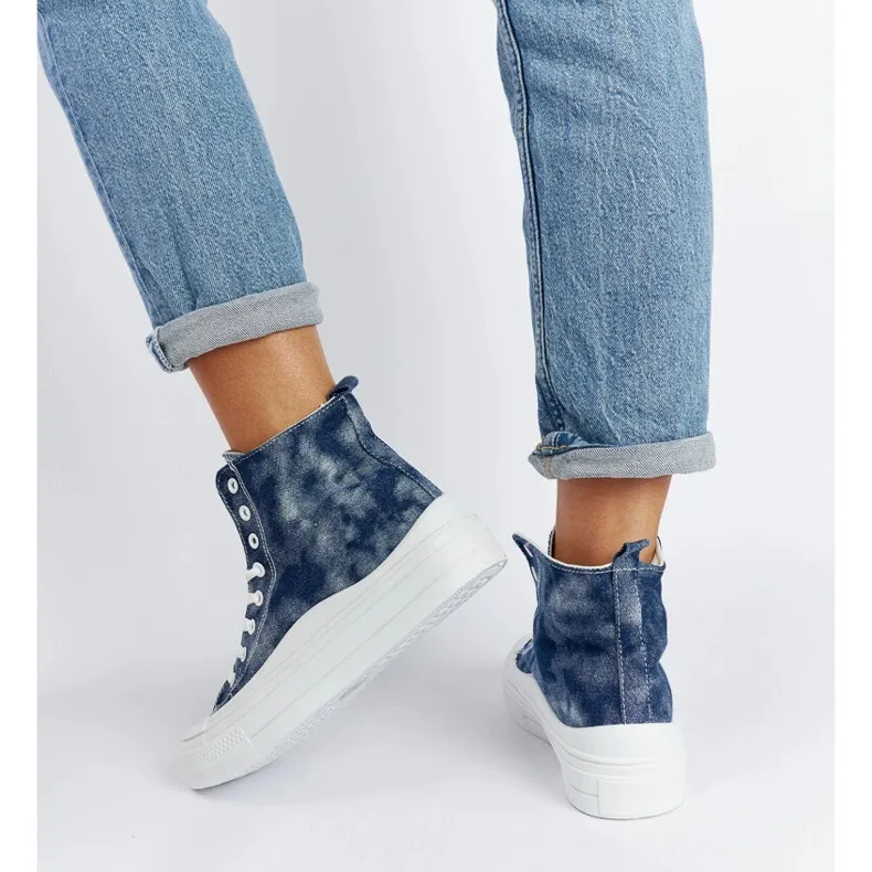 Navy blue Vicente platform sneakers