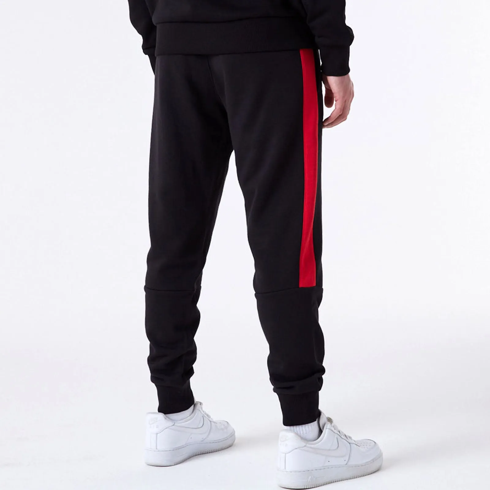 New Era Mens Chicago Bulls NBA Panel Tapered Joggers - Black