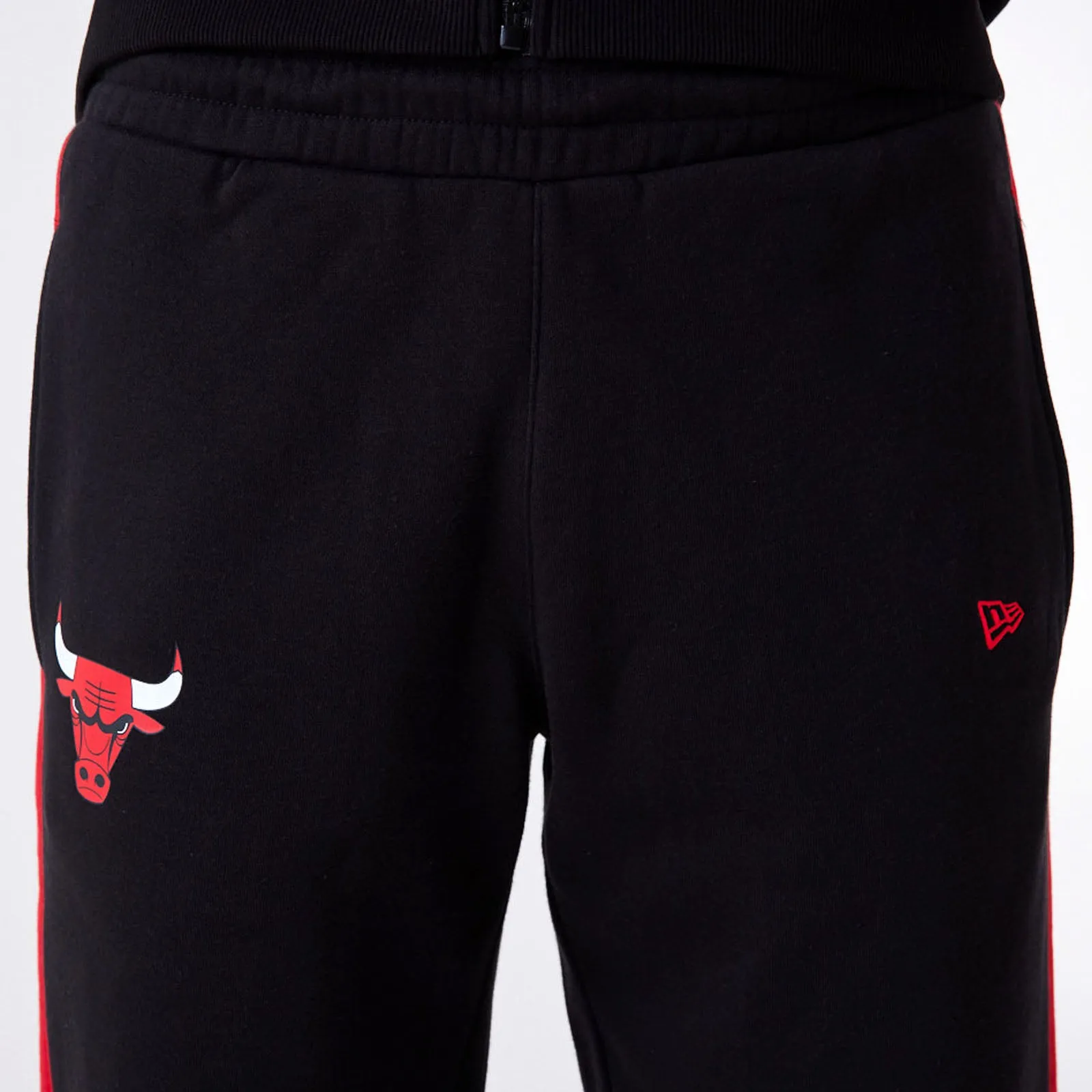 New Era Mens Chicago Bulls NBA Panel Tapered Joggers - Black