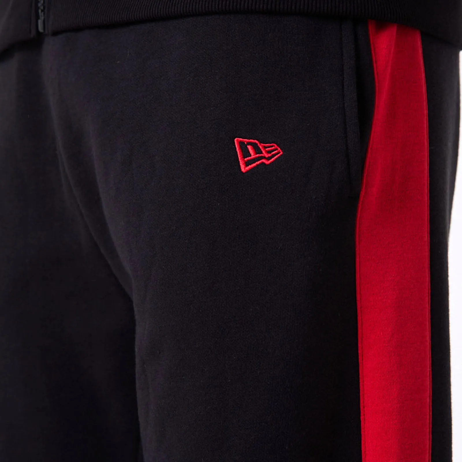 New Era Mens Chicago Bulls NBA Panel Tapered Joggers - Black