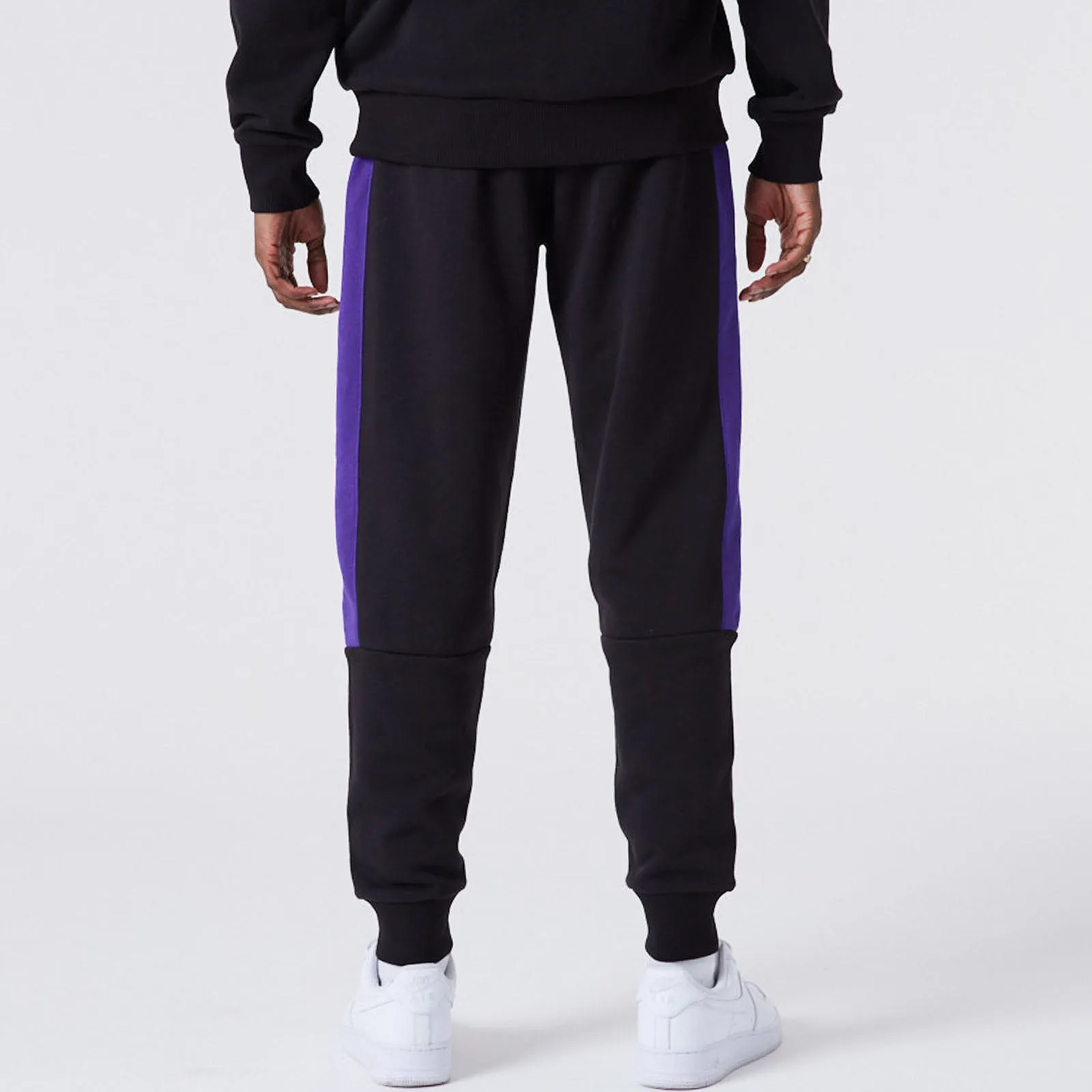 New Era Mens Los Angeles Lakers NBA Panel Tapered Joggers - Black