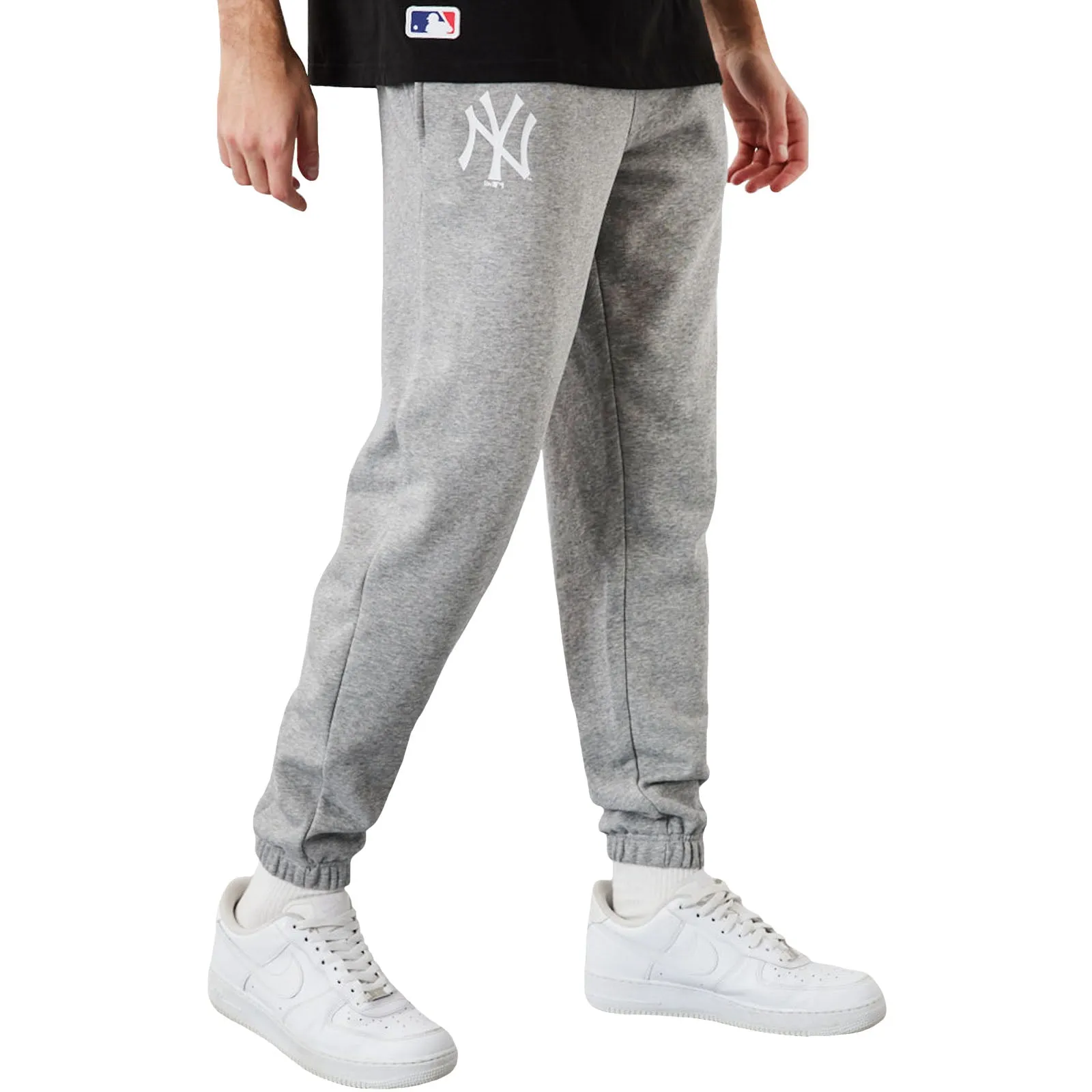 New Era Mens New York Yankees MLB Team Logo Joggers - Grey