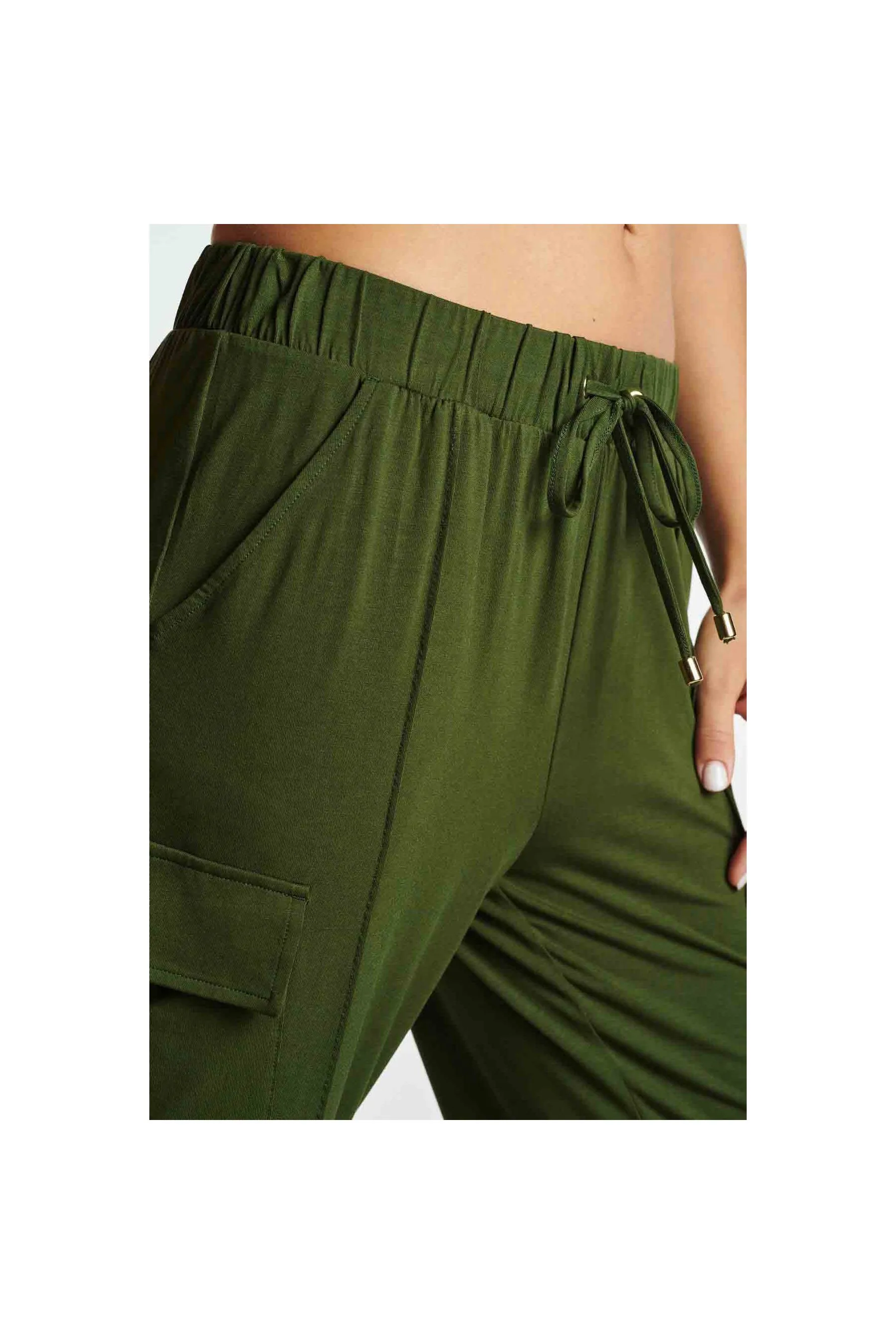 Khaki Green NEXT Cargo Jersey Women Joggers