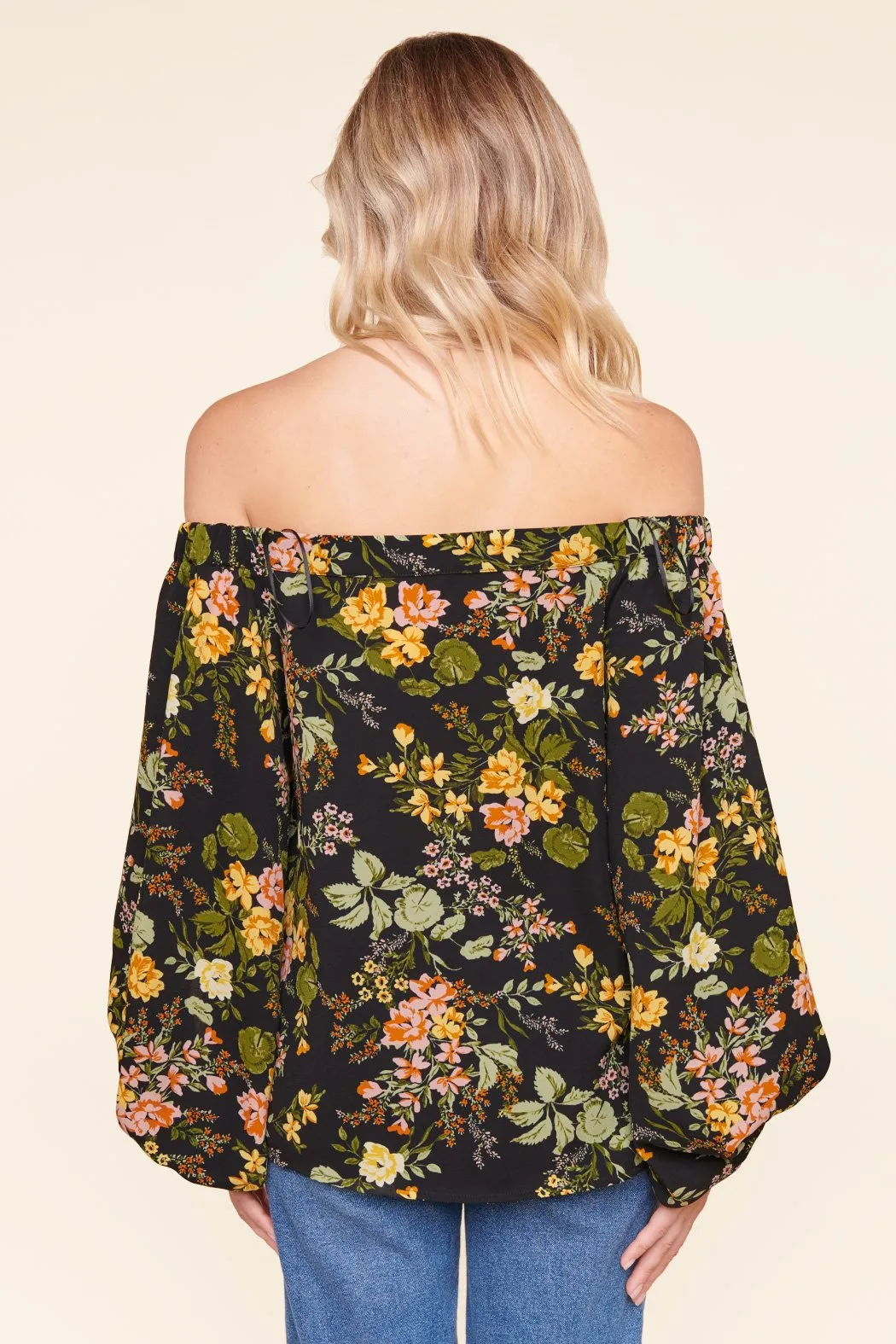 Night Bloom Off the Shoulder Balloon Sleeve Top