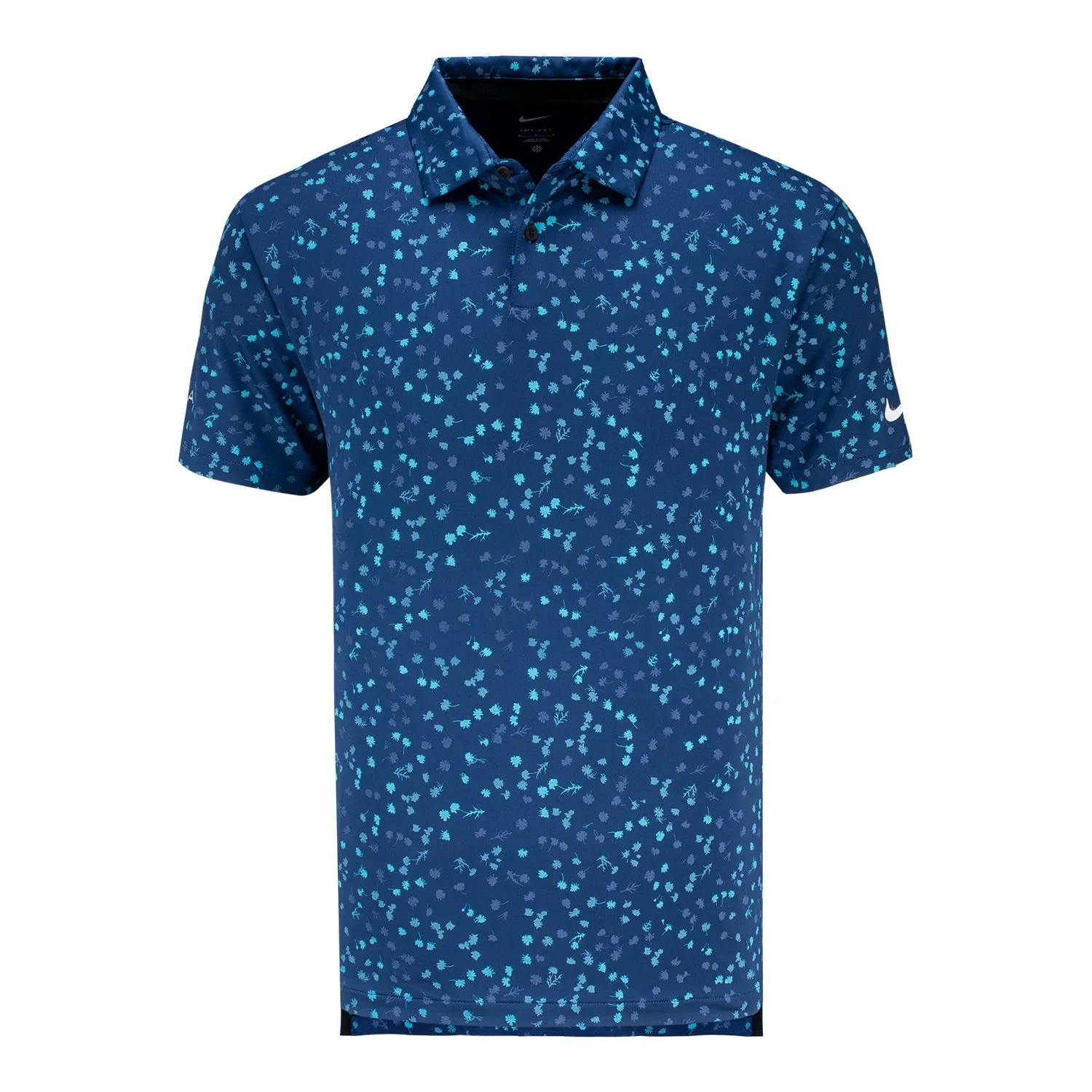 Nike Men's LPGA Dri-Fit Tour Short Sleeve Polo in Floral Midnight Navy & White