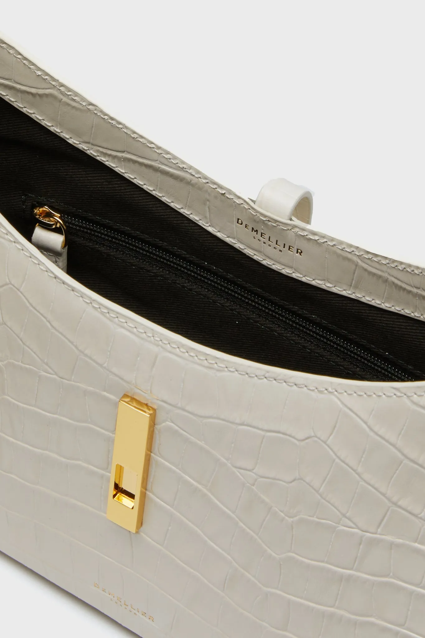 Off White Croc Effect Tokyo Bag