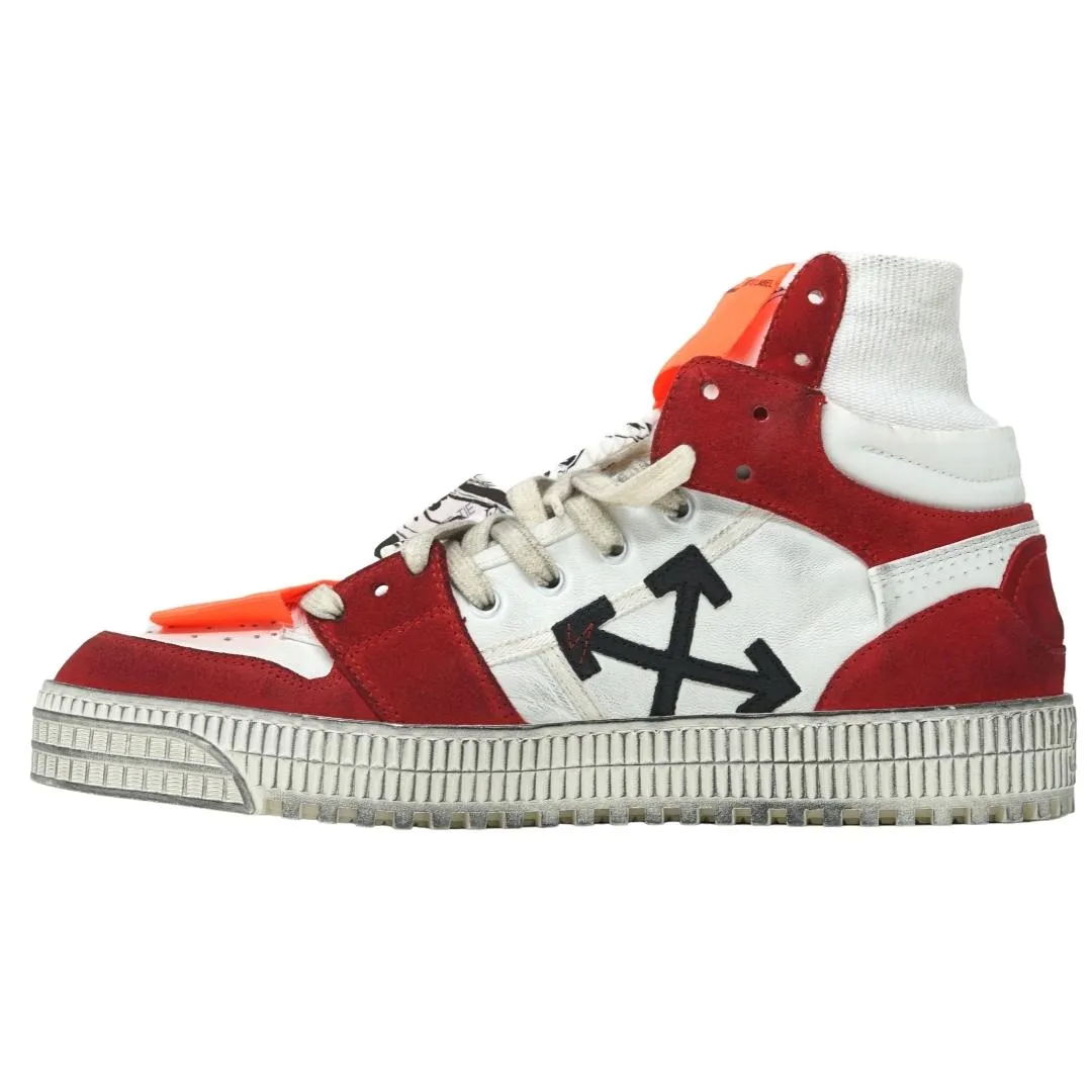 Off-White Men's Red Leather Trainers OMI-65E20-LEA-0020125