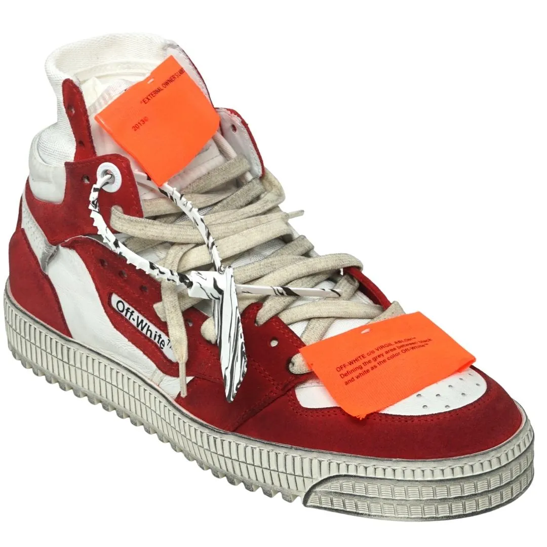 Off-White Men's Red Leather Trainers OMI-65E20-LEA-0020125