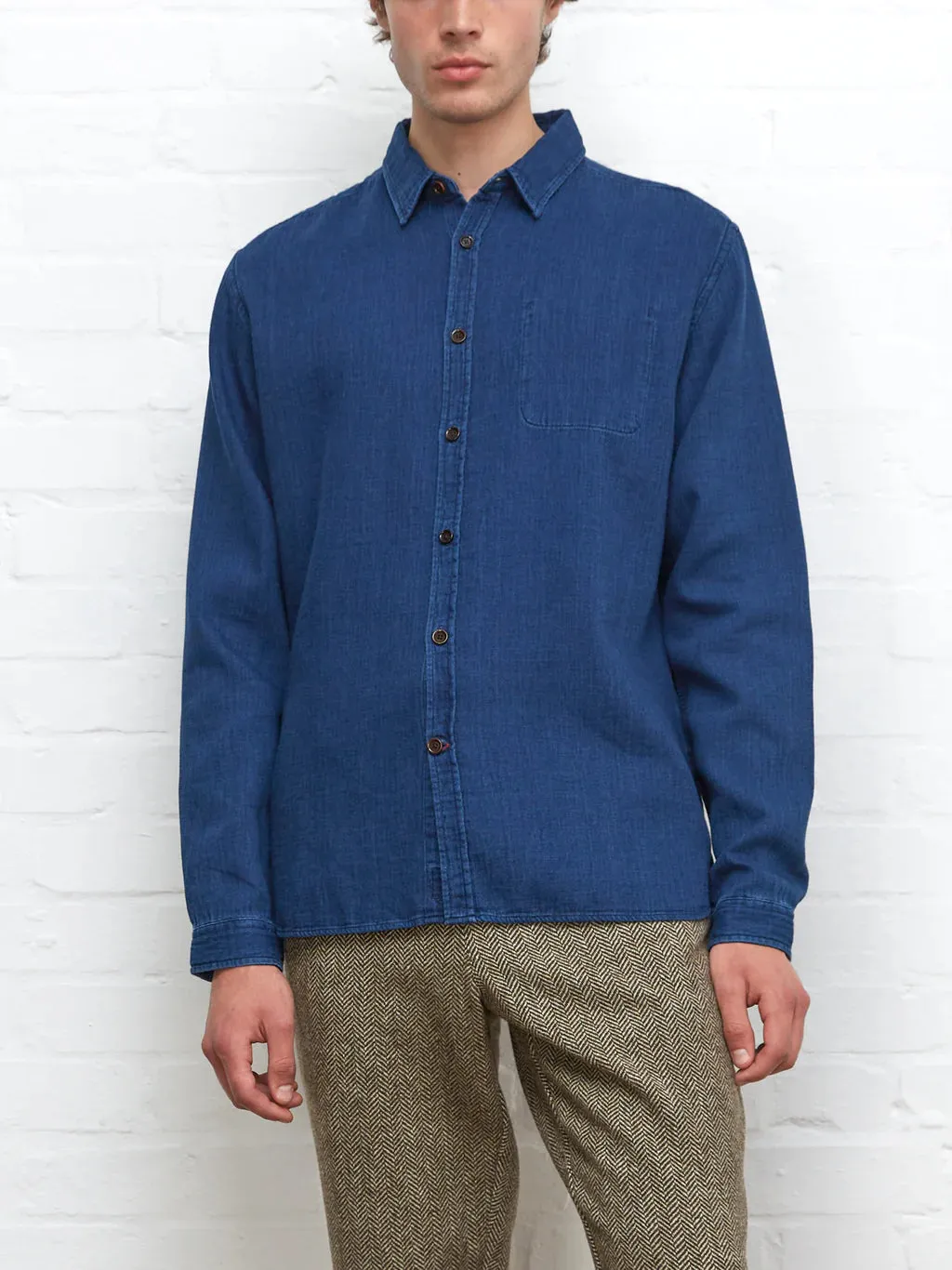 Oliver Spencer Men's Indigo Blue Shirt - New York Special Collection